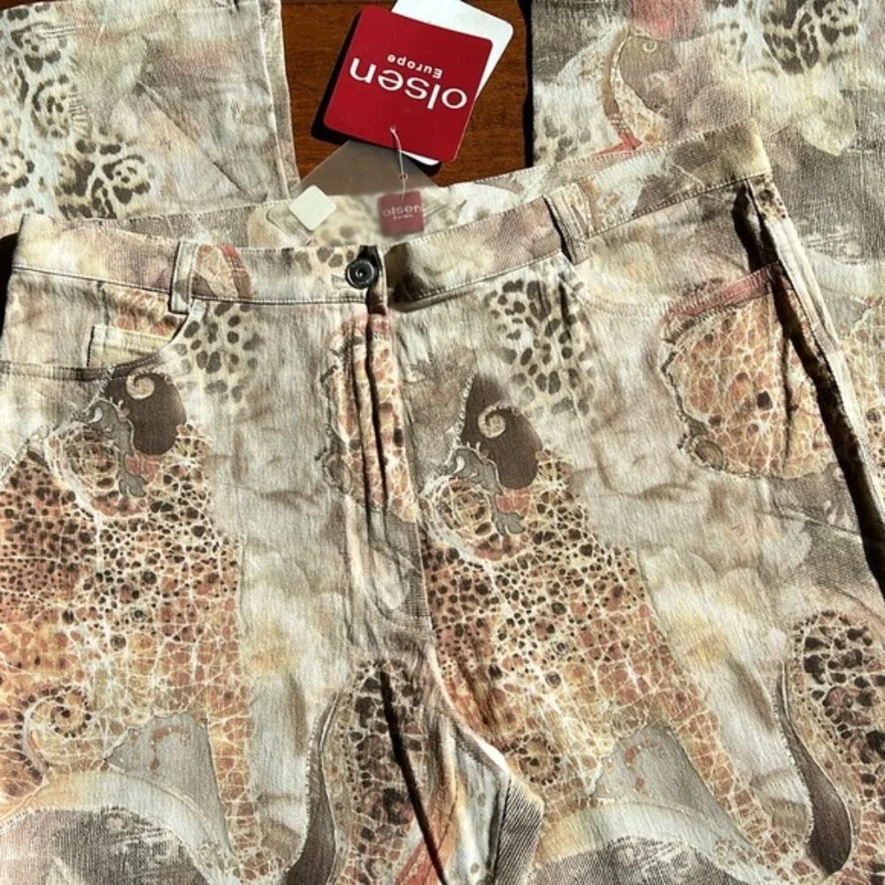 Olsen Women's Straight Leg Jeans - Animal Print - Picture 2 of 10